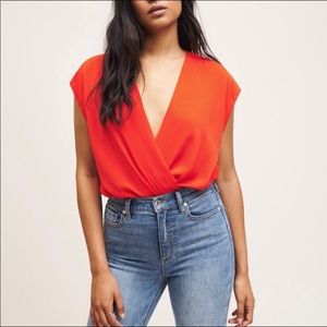 🛍 3/$45 Dynamite Deep V White Bodysuit